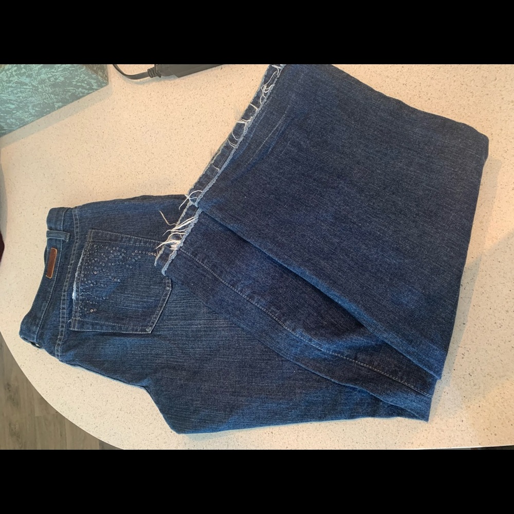 Calvin Klein Low Rise Flare Beaded Jeans